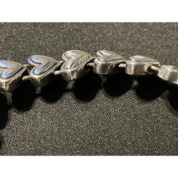 Brighton Heritage Heart Bracelet Silver Plated w/ Fold Over Clasp W/ Dust Bag - Picture 5 of 9